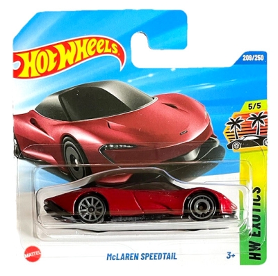 HOT WHEELS McLAREN SPEEDTAIL RED 209/250 HW EXOTICS 5/5 SHORT CARD 2025. 1:64
