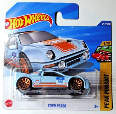HOT WHEELS FORD RS200 GULF BLUE 247/250 GULF BLUE 1:64 HW PEAK PURSUIT 9/10 (2025)