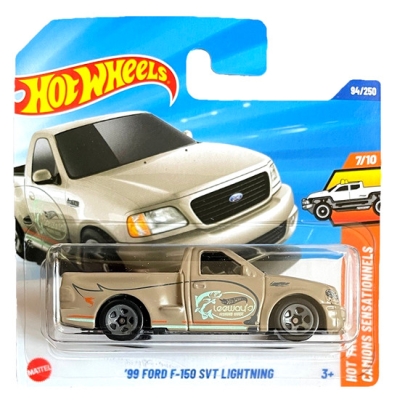HOT WHEELS 99 FORD F-150 SVT LIGHTNING 94/250 LEEYWAY'S FISHING GUIDE HOT TRUCKS 7/10 SHORT CARD