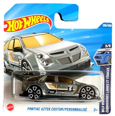 HOT WHEELS PONTIAC AZTEK CUSTOM SILVER5 205/250 WILD WIDEBODY 3/5 SHORT CARD