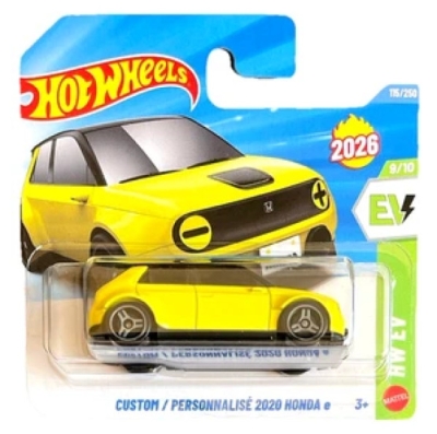 HOT WHEELS CUSTOM /PERSONNALISE 2020 HONDA e VANILLE 115/250 HW EV 9/10 SHORT CARD 1:64 2026