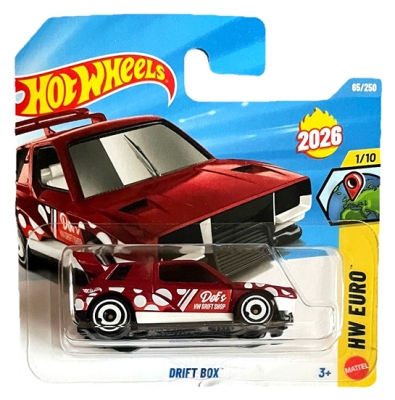 HOT WHEELS DRIFT BOX DOT'S RED 65/250 HW EURO 1/10 SHORT CARD 2026.
