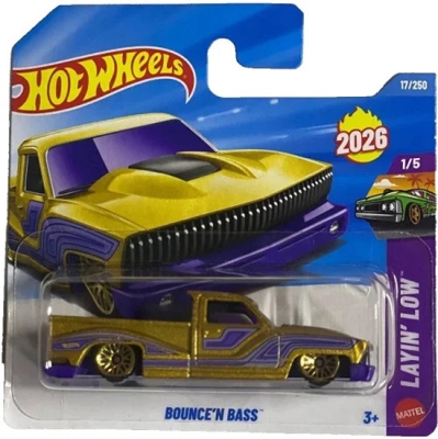 HOT WHEELS BOUNCE N BASS GOLD PURPER 17/250 LAYIN LOW1/5 SHORT CARD