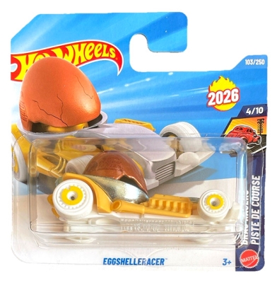 HOT WHEELS EGGSHELLERACER YELLOW EGG 103/250 1:64 HW 4/10 DRAG RACERS (PISTE DE COURSE) SHORT CARD 2026