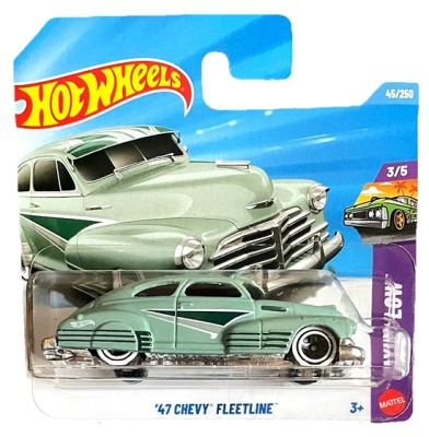 HOT WHEELS '47 CHEVY FLEETLINE GREEN MINT 45/250 HW LAYIN LOW 3/5 1:64 SHORT CARD 2026.