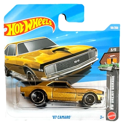 HOT WHEELS CHEVROLET '67 CAMARO GOLD 56/250 HW DREAM GARAGE 3/5 SHORT CARD 2026