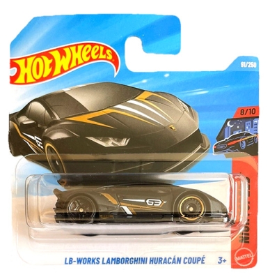 HOT WHEELS LB WORKS LAMBORGHINI HURACAN COUPE BLACK MATT 63 1:64 91/250 HW NIGHTSPEED 8/10 SHORT CART 2026