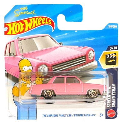 HOT WHEELS THE SIMSONS FAMILY CAR PINK 108/250 HW SCREEN TIME 3/10 VOITURE FAMILIALE SHORT CARD 2026