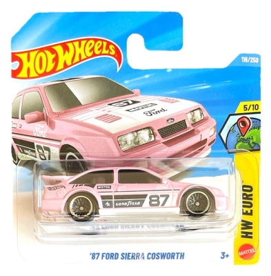 HOT WHEELS '87 FORD SIERRA COSWORTH PRINCESS PINK 116/250 HW EURO 5/10 SHORT CARD 2026