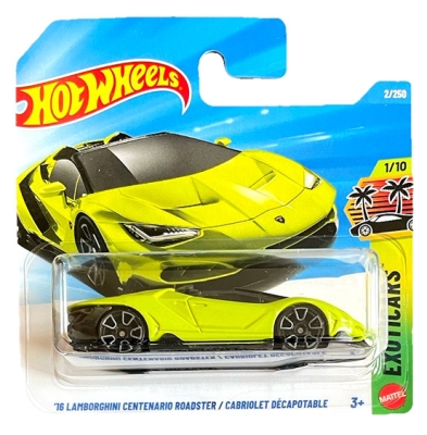 HOT WHEELS '16 LAMBORGHINI CETENARIO ROADSTER / CABRIOLET DECAPOTABLE APPLE GREEN 2/250 HW EXOTICARS 1/10 SHORT CARD 2026 1:64