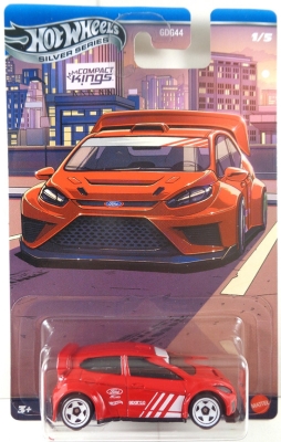 HOT WHEELS SILVER SERIES '12 FORD FIESTA RACING RED SPARCO 1:64 COMPACT KINGS 1/5 LONG CARD