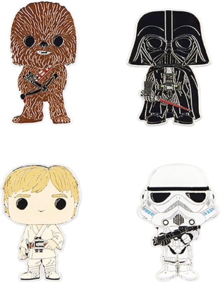 Funko POP! Pin: 4-Pack Star Wars - Luke Skywalker / Chewbacca / Darth Vader / Stormtrooper Enamel Pin