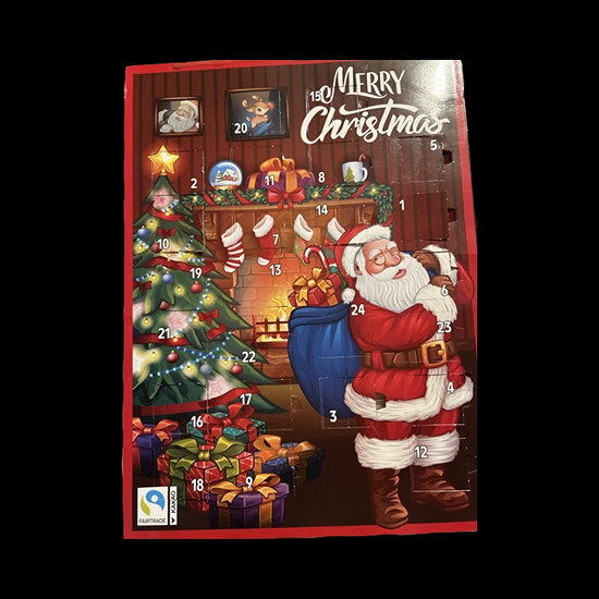 Adventkalender Kerstmis 1 Melk Chocolade 75Gr (FAIRTRADE CACAO)