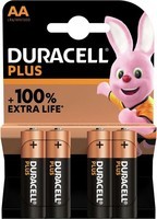 Batterijen Duracell Plus MN1500 AA: 4 stuks