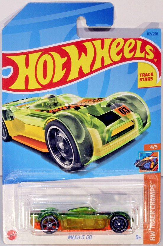 HOT WHEELS MACH IT GO112/250 1:64 ORANGE-GREEN  HW TRACK CHAMPS 4/5