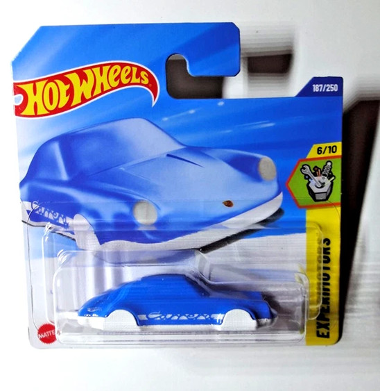 HOT WHEELS PORSCHE 911 CARRERA CLIP A / ATTACHE BLUE WHITE 187/250 1:64 EXPERIMOTORS 6/10 SHORT CARD 2025