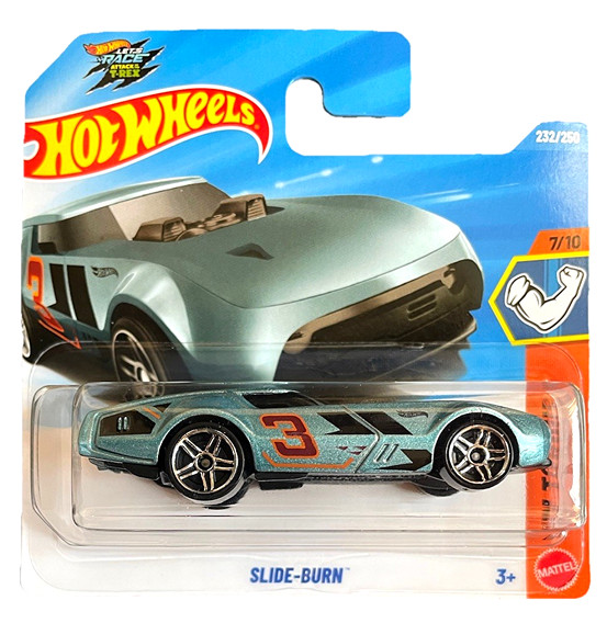 HOT WHEELS SLIDE-BURN TURQUOISE METAL GLIM 232/250 HW TORQUE 7/10 SHORT CARD 2026